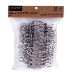 Clevinger Stainless Steel Pegs - 50 Pack -Linen House Shop BP634198 nc