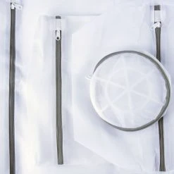 Clevinger 5 Piece Laundry Mesh Wash Bag Set - White With Grey Zip