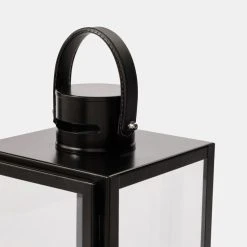 Soren Lantern With Faux Leather Handle