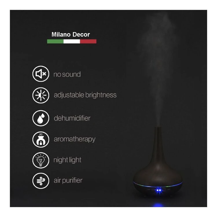 Milano Ultrasonic Aroma Diffuser Dark Wood 4 Milano Ultrasonic Aroma Diffuser Dark Wood - Image 2