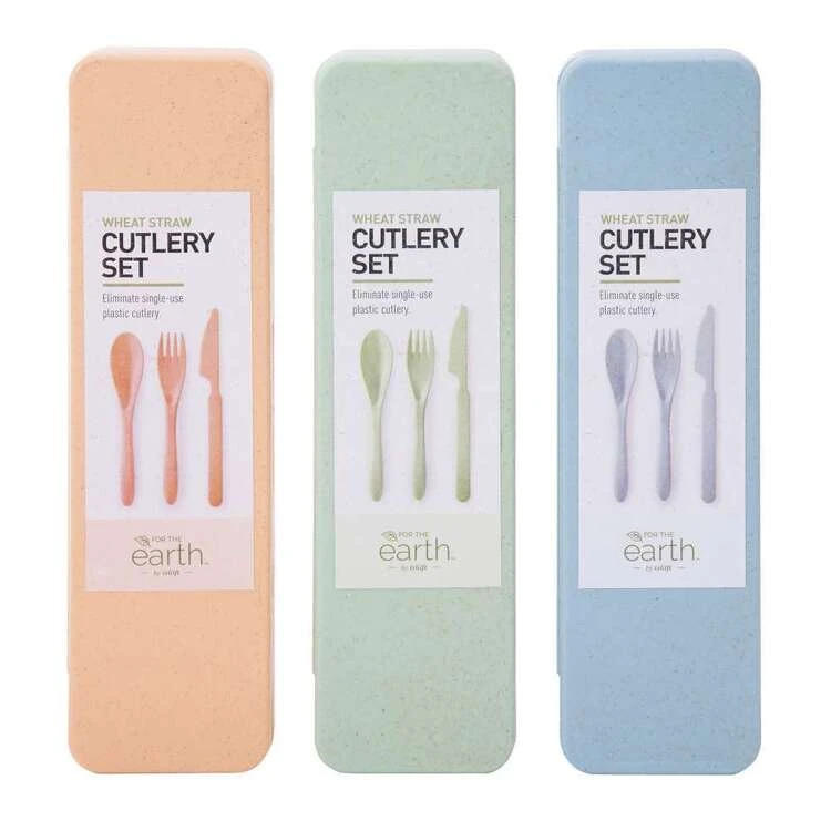 IS Gifts Wheat Straw Cutlery Set 3 Assorted Colours Set Of 1 6 IS Gifts Wheat Straw Cutlery Set 3 Assorted Colours Set Of 1 - Image 4