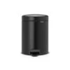 Brabantia Pedal Bin NewICON 5L Matt Black -Linen House Shop SP 636939