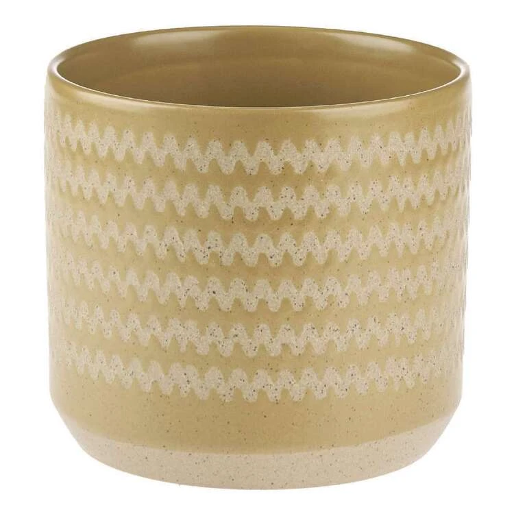 Linen House 20cm Planter Pot Dawn Mustard 3 Linen House 20cm Planter Pot Dawn Mustard