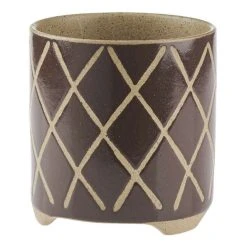 Linen House 16cm Planter Pot Estrada Coffee