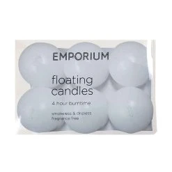 Emporium Set Of 6 Float Candle 4.5cm White