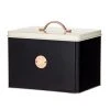 Amalfi Bread Bin With Round Badge 28 X 20.5 X 23cm Black -Linen House Shop SP 643253